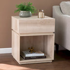  Madelia Transitional Whitewash Wood Side Table