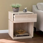 Madelia Transitional Whitewash Wood Side Table