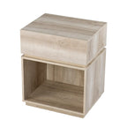 Madelia Transitional Whitewash Wood Side Table