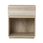 Madelia Transitional Whitewash Wood Side Table