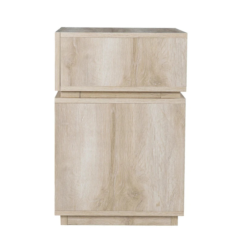 Madelia Transitional Whitewash Wood Side Table
