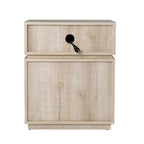 Madelia Transitional Whitewash Wood Side Table