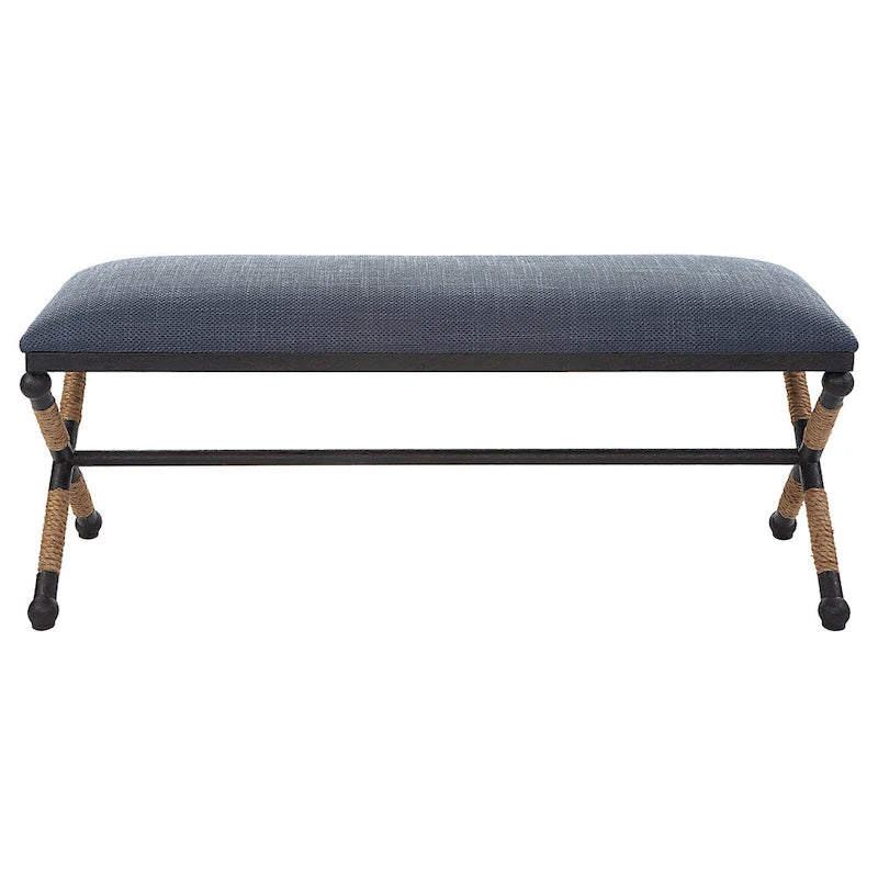 Uttermost Firth Rustic Navy Bench - 48W x 21H x 16D