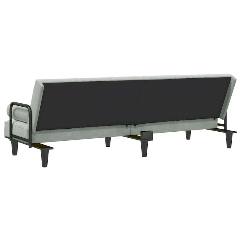 Velvet Sofa Bed with Armrests Couch Recliner Loveseat Folding Daybed - 80.7 x 35 x 27.6