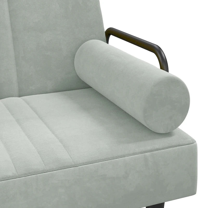 Velvet Sofa Bed with Armrests Couch Recliner Loveseat Folding Daybed - 80.7 x 35 x 27.6
