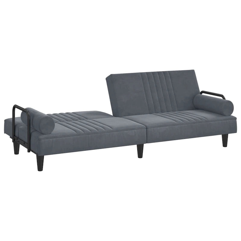 Velvet Sofa Bed with Armrests Couch Recliner Loveseat Folding Daybed - 80.7 x 35 x 27.6