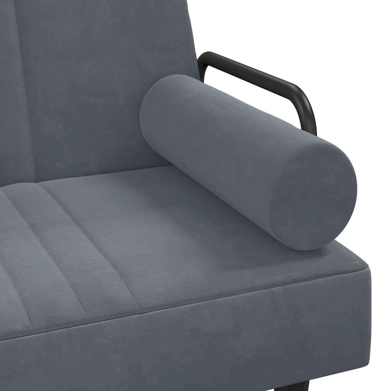 Velvet Sofa Bed with Armrests Couch Recliner Loveseat Folding Daybed - 80.7 x 35 x 27.6