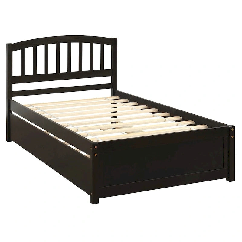 Twin size Platform Bed Wood Bed Frame with Trundle