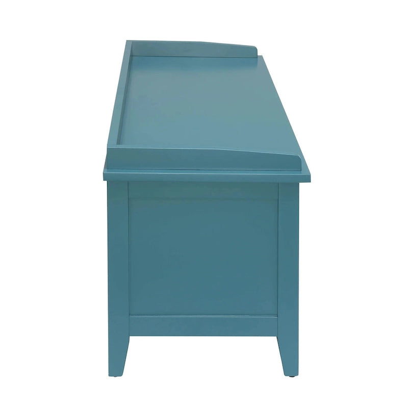 HomeRoots 43 Teal Blue Solid Wood Storage Bench with Drawers - 43
