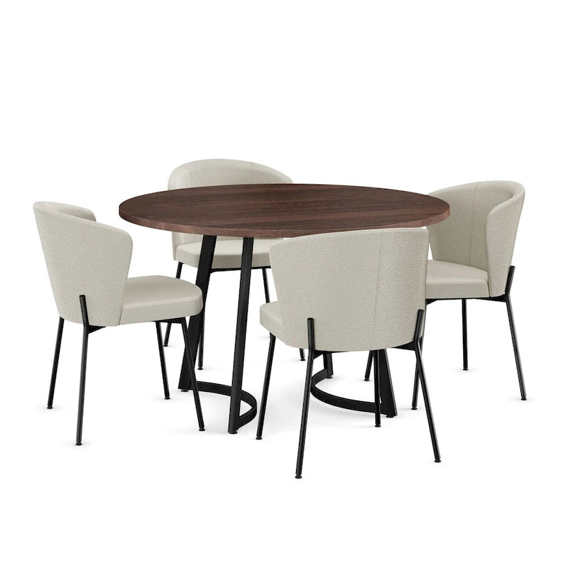 Amisco Joelle Solid Wood Table and Camilla Chairs 5-Pieces Dining Set