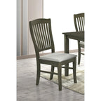 Transitional 5 Piece Upholstered Wood Dining Room Table Set
