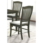 Transitional 5 Piece Upholstered Wood Dining Room Table Set