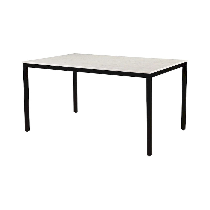 Aurelle Home Pariso Modern White Marble-Top Table - 60 W x 30 H x 36 D