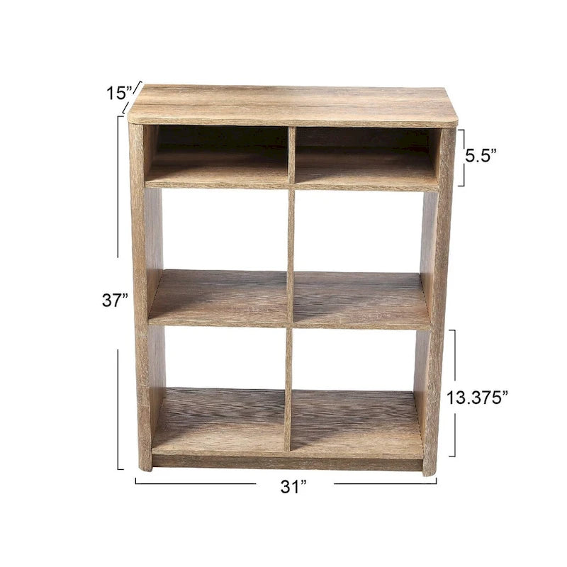 Console Table Shelf with 4 Square Cube Storage Compartments
