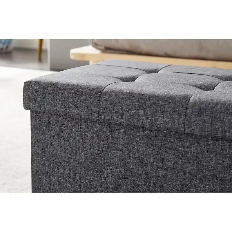 43in Foldable Storage Ottoman, Storage Chest for Bedroom End of Bed, Large Ottoman Bench Foot Rest Stool for Living Room