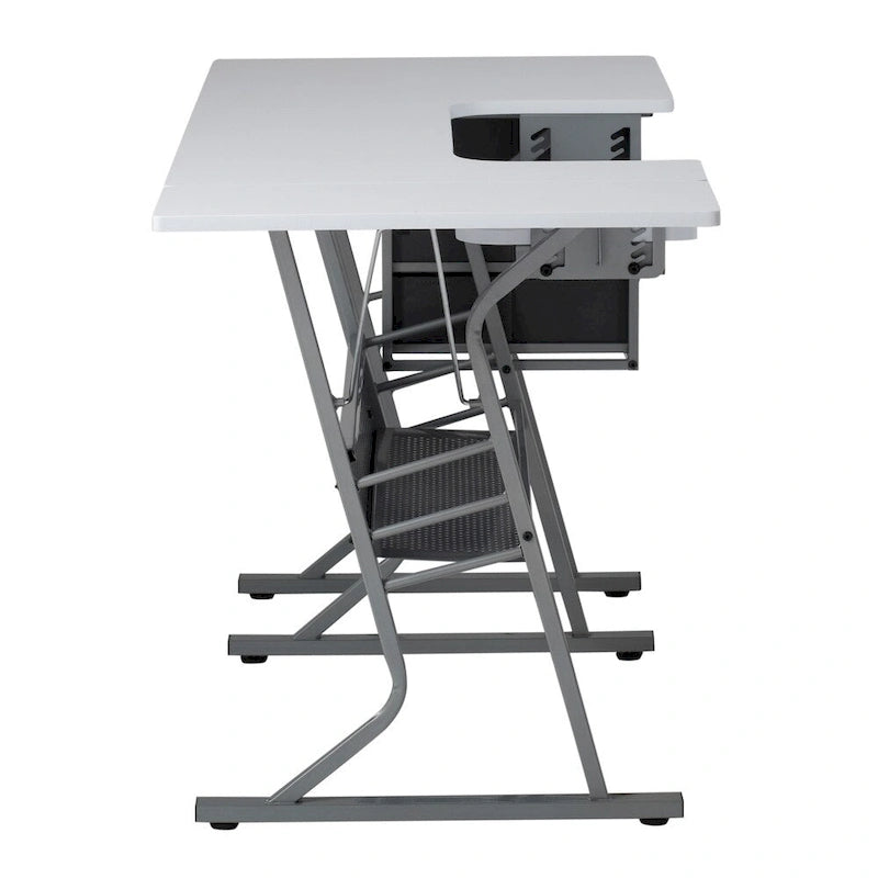Studio Designs Eclipse Ultra Grey and White Wood Top Sewing Table