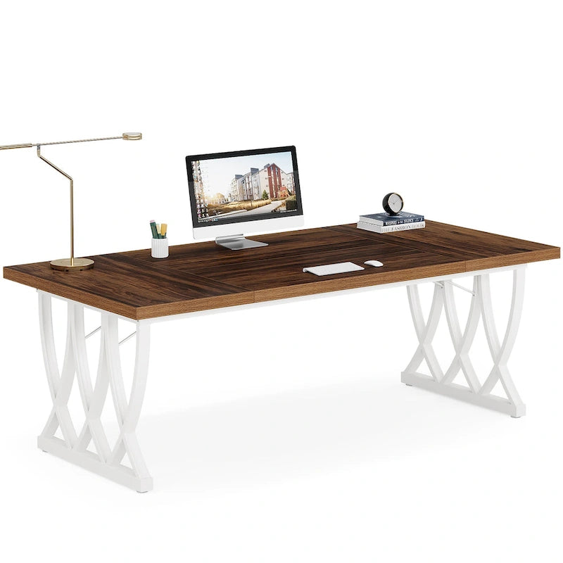 71 Wood Metal Home Office Executive Computer Desk Writing Table