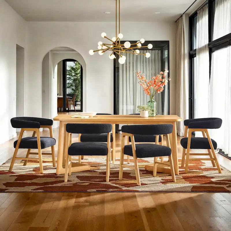 Middlebrook Modern Solid Wood Dining Table with Geometric Legs