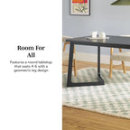 Middlebrook Modern Solid Wood Dining Table with Geometric Legs
